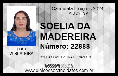 Candidato SOELIA DA MADEREIRA 2024 - TAIÚVA - Eleições