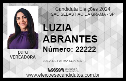 Candidato LUZIA ABRANTES 2024 - SÃO SEBASTIÃO DA GRAMA - Eleições