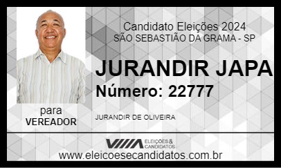 Candidato JURANDIR JAPA 2024 - SÃO SEBASTIÃO DA GRAMA - Eleições