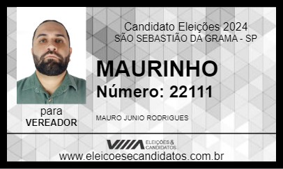 Candidato MAURINHO 2024 - SÃO SEBASTIÃO DA GRAMA - Eleições