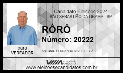 Candidato RÔRÔ 2024 - SÃO SEBASTIÃO DA GRAMA - Eleições