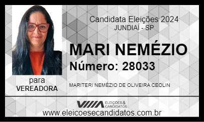 Candidato MARI NEMÉZIO 2024 - JUNDIAÍ - Eleições