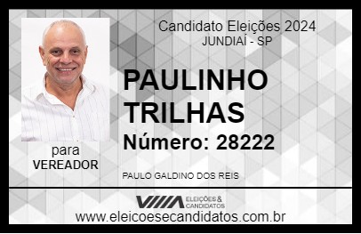 Candidato PAULINHO TRILHAS 2024 - JUNDIAÍ - Eleições