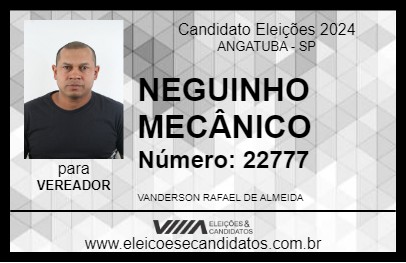 Candidato NEGUINHO MECÂNICO 2024 - ANGATUBA - Eleições