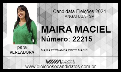 Candidato MAIRA MACIEL 2024 - ANGATUBA - Eleições