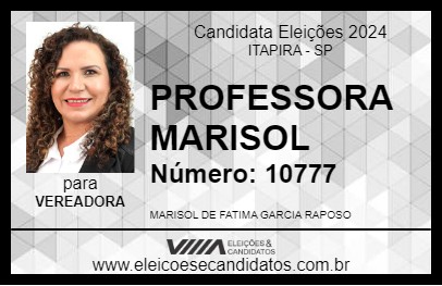 Candidato PROFESSORA MARISOL 2024 - ITAPIRA - Eleições