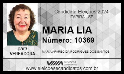 Candidato MARIA LIA 2024 - ITAPIRA - Eleições