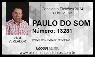 Candidato PAULO DO SOM 2024 - OLÍMPIA - Eleições