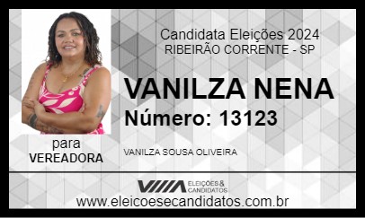 Candidato VANILZA  NENA 2024 - RIBEIRÃO CORRENTE - Eleições