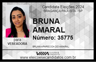 Candidato BRUNA AMARAL 2024 - BRAGANÇA PAULISTA - Eleições