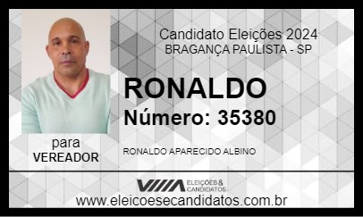 Candidato RONALDO 2024 - BRAGANÇA PAULISTA - Eleições