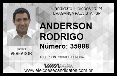 Candidato ANDERSON RODRIGO 2024 - BRAGANÇA PAULISTA - Eleições