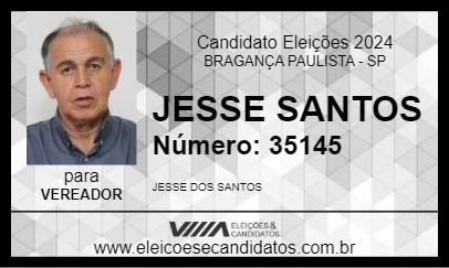 Candidato JESSE SANTOS 2024 - BRAGANÇA PAULISTA - Eleições