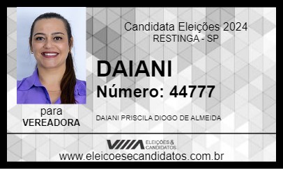 Candidato DAIANI 2024 - RESTINGA - Eleições