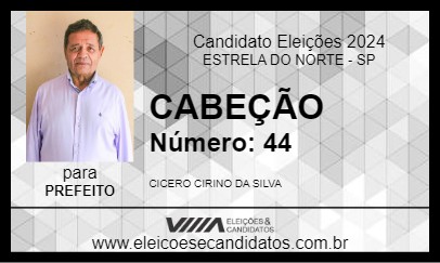 Candidato CABEÇÃO 2024 - ESTRELA DO NORTE - Eleições