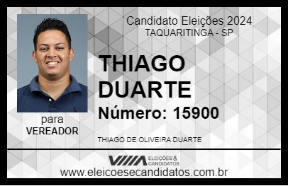 Candidato THIAGO DUARTE 2024 - TAQUARITINGA - Eleições