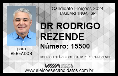 Candidato DR RODRIGO REZENDE 2024 - TAQUARITINGA - Eleições