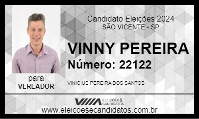 Candidato VINNY PEREIRA 2024 - SÃO VICENTE - Eleições