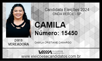 Candidato CAMILA 2024 - ONDA VERDE - Eleições