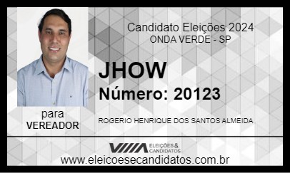 Candidato JHOW 2024 - ONDA VERDE - Eleições