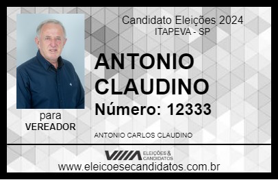 Candidato ANTONIO CLAUDINO 2024 - ITAPEVA - Eleições