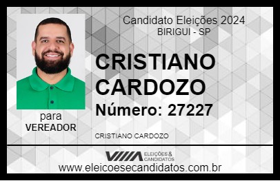 Candidato CRISTIANO CARDOZO 2024 - BIRIGUI - Eleições