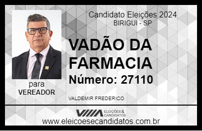 Candidato VADÃO DA FARMACIA 2024 - BIRIGUI - Eleições