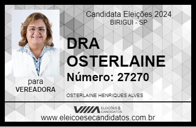 Candidato DRA OSTERLAINE 2024 - BIRIGUI - Eleições