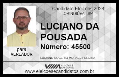 Candidato LUCIANO DA POUSADA 2024 - ORINDIÚVA - Eleições