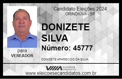 Candidato DONIZETE SILVA 2024 - ORINDIÚVA - Eleições