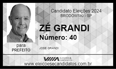 Candidato ZÉ GRANDI 2024 - BRODOWSKI - Eleições