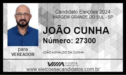 Candidato JOÃO CUNHA 2024 - VARGEM GRANDE DO SUL - Eleições