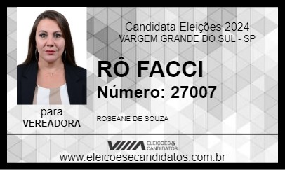 Candidato RÔ FACCI 2024 - VARGEM GRANDE DO SUL - Eleições