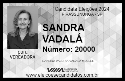 Candidato SANDRA VADALÁ 2024 - PIRASSUNUNGA - Eleições