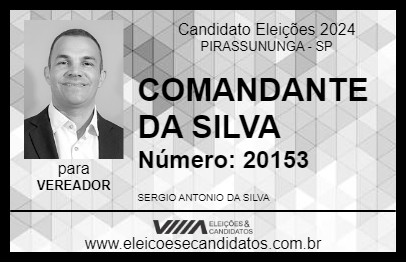 Candidato COMANDANTE DA SILVA 2024 - PIRASSUNUNGA - Eleições