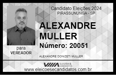 Candidato ALEXANDRE MULLER 2024 - PIRASSUNUNGA - Eleições