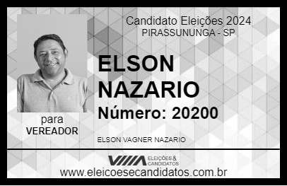 Candidato ELSON NAZARIO 2024 - PIRASSUNUNGA - Eleições