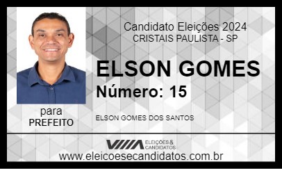 Candidato ELSON GOMES 2024 - CRISTAIS PAULISTA - Eleições