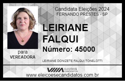 Candidato LEIRIANE FALQUI 2024 - FERNANDO PRESTES - Eleições