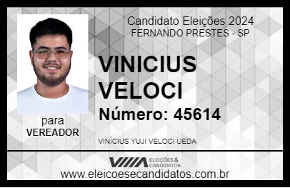 Candidato VINICIUS VELOCI 2024 - FERNANDO PRESTES - Eleições