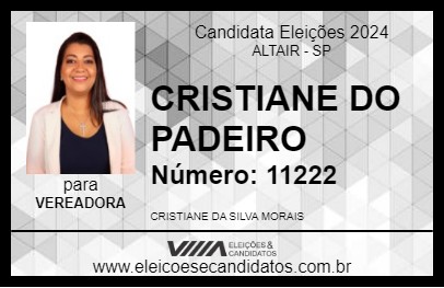 Candidato CRISTIANE DO PADEIRO 2024 - ALTAIR - Eleições