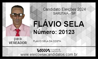 Candidato FLÁVIO SELA 2024 - SARUTAIÁ - Eleições