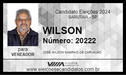 Candidato WILSON 2024 - SARUTAIÁ - Eleições