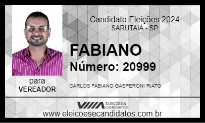 Candidato FABIANO 2024 - SARUTAIÁ - Eleições