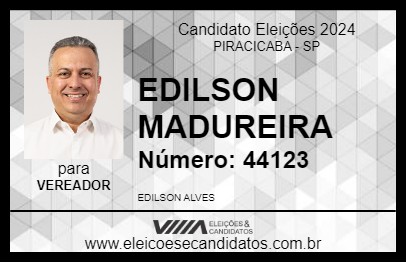 Candidato EDILSON MADUREIRA 2024 - PIRACICABA - Eleições