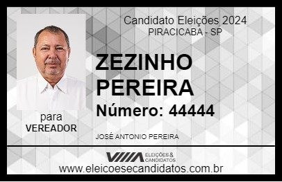 Candidato ZEZINHO PEREIRA 2024 - PIRACICABA - Eleições