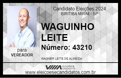 Candidato WAGUINHO LEITE 2024 - BIRITIBA MIRIM - Eleições