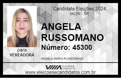 Candidato ANGELA RUSSOMANO 2024 - IACRI - Eleições