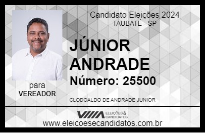 Candidato JÚNIOR ANDRADE 2024 - TAUBATÉ - Eleições