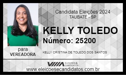 Candidato KELLY TOLEDO 2024 - TAUBATÉ - Eleições